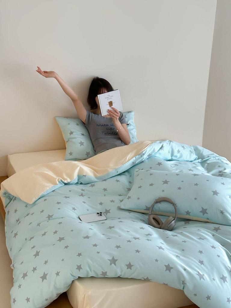 60s Long-Staple Pure Cotton Girly Duvet & Bed Sheet Set