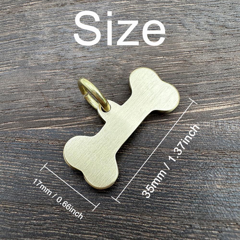 Neues Knochen-Personalisierter Hundemarke Name Haustier-ID-Tag Massives Messing Haustiere Anti-Verlust-Marke Welpenzubehör Hunde Halsband Kundenspezifisch Graviert