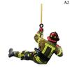 2D Christmas Firefighter Pendant Christmas Pendant Dwarf Car Pendant Statue Craft Party Accessories Decoration New Year 2025