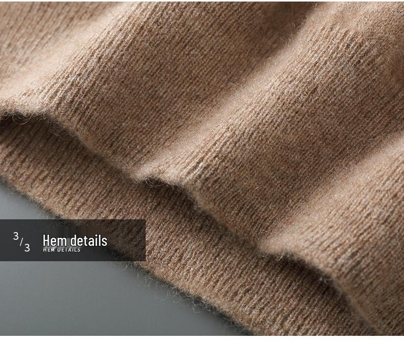 Men's Half-High Collar Wool Sweater - Thin, Warm Knitwear for Autumn/Winter