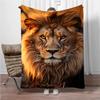 Majestic Lion Print Flannel Throw Blanket for Sofa, Bed, Travel, Camping, Livingroom, Office, Couch,Chair, And Bed, Warm Blanket