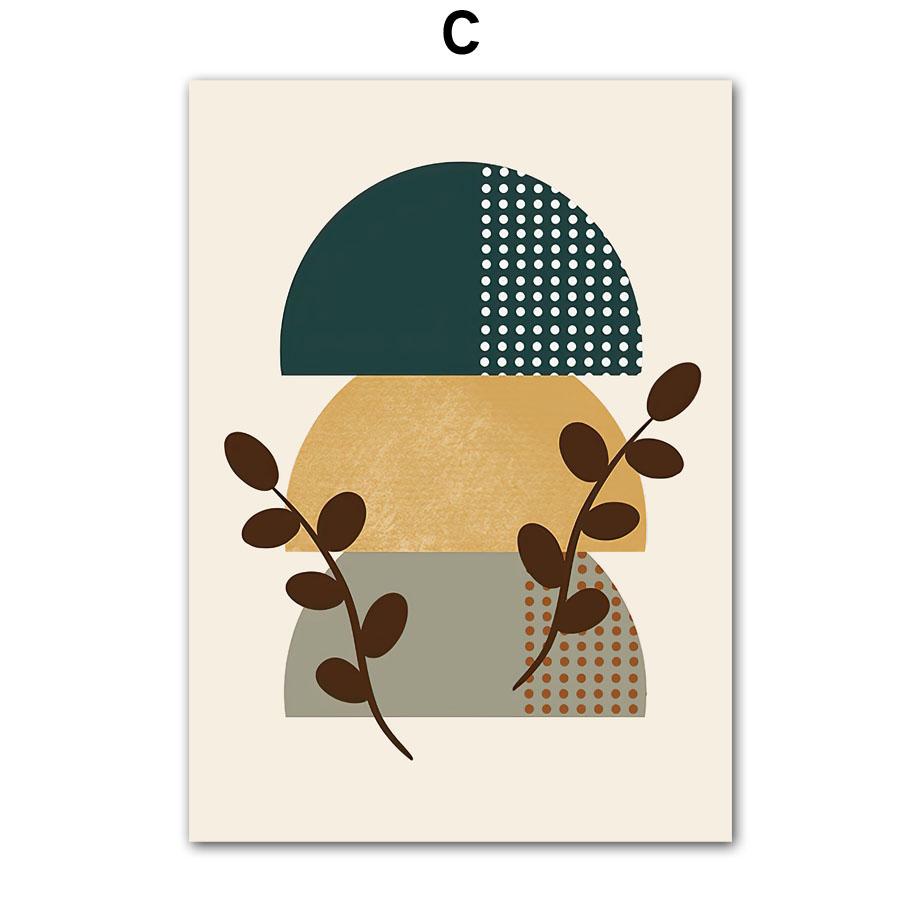 Boho Geometric Shapes Leaf Sun Posters And Prints Canvas Painting Nordic Abstract Wall Art Pictures Living Room Home Decor