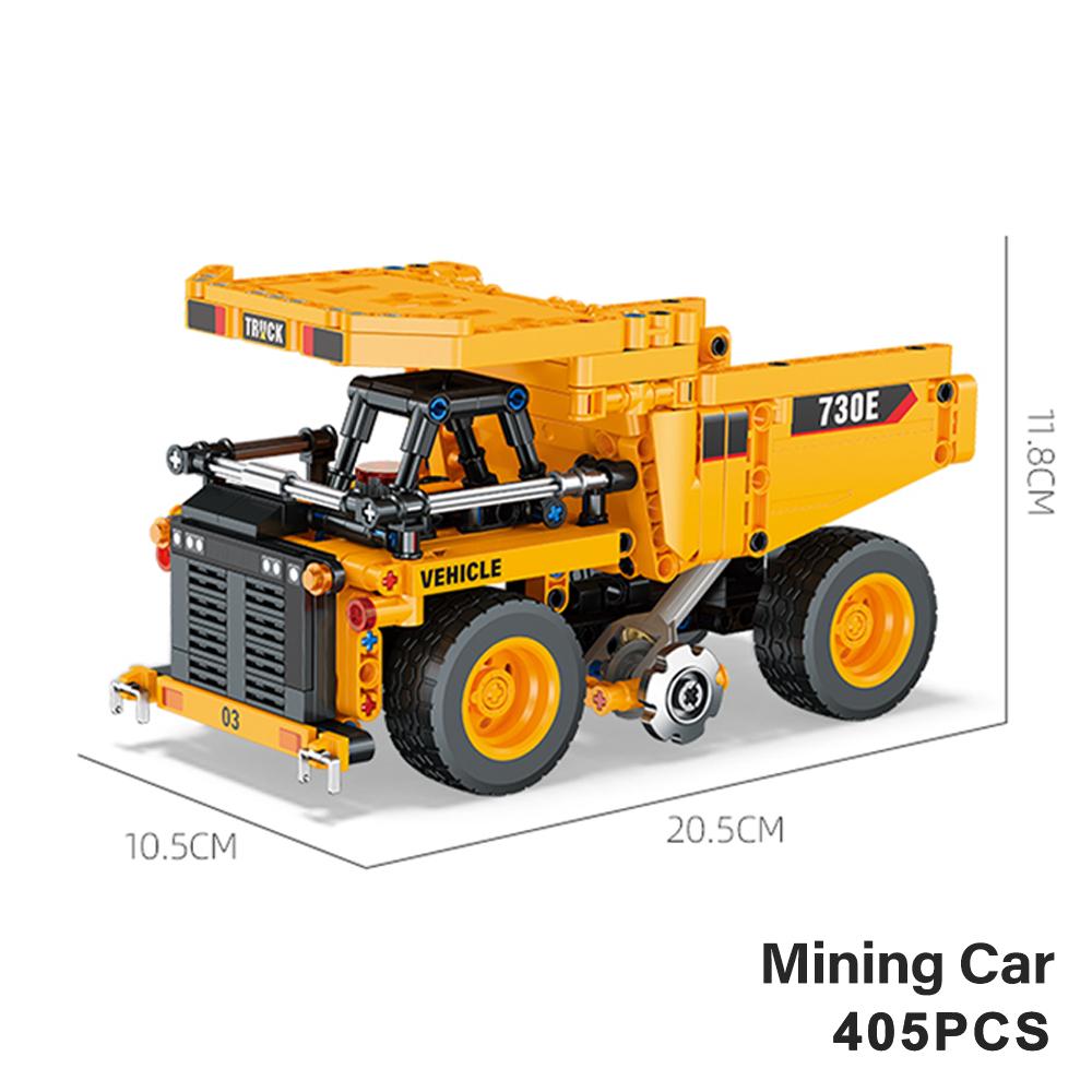 405PCS City Engineering Vehicle Building Blocks Set 3D Wheel Loader Mining Truck Crane Excavator DIY Toy for Children
