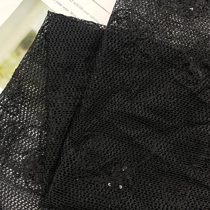 Children's Embroidered Cashew Mesh Lace Skirts and Dresses for Performance Wear