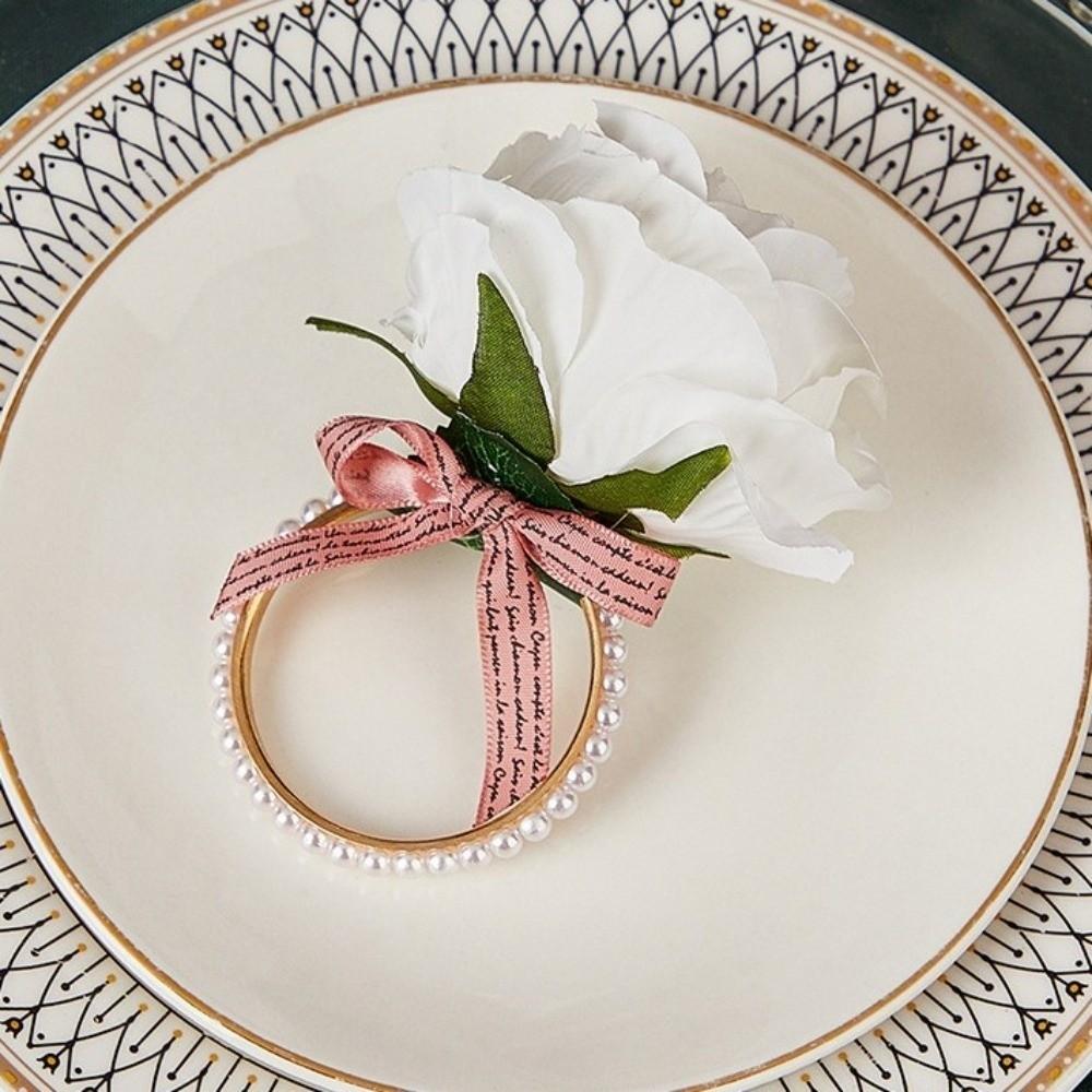 Zinc Zinc Alloy Electroplated Western-style Napkin Buckle Elegant Forest Style Napkin Ring  Valentine's Day