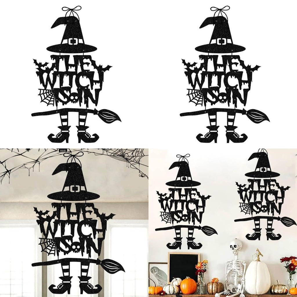 Halloween Witchthemed Door Decor With Paper Hanging For Ghost Festival And Party Setup