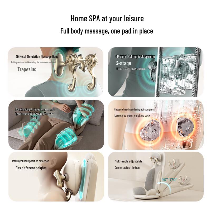 Philips Premium Full Body & Neck Massage Cushion Set CN Plug (adapter Included)