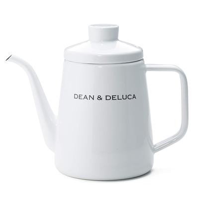 DEAN&DELUCA Enameled Kettle White 1.0L Heat Resistant IH Compatible Direct Fire Kettle Height Approx. 17cm (Without Lid Approx. 13-14cm) Bottom
