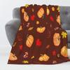Halloween Throw Blanket – Pumpkin & Maple Leaves for Thanksgiving, Couch, Bed, Car, Home, Camping, All-Season Use
