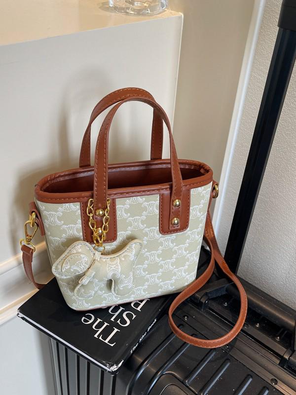 Mångsidig tryckt hinkhandväska i koreansk stil 2025