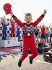 Red & Black Racing Suit for Kids: One-Piece Track-Style Outfit, Perfect for Festivals, Parties, and Performances.