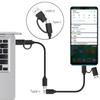 Multifunction 2 In 1 Charging Cable USB3.0 USB A/C To C Charger Data Sync Cable for Cellphone Laptop Tablet