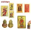 Čínský Feng Shui Měděný Bůh Bohatství Karta Buddha Amulety Karta Modlitba Zlatá Karta Obchodní Fortuna Poklad Šťastná Domácí Dekorace