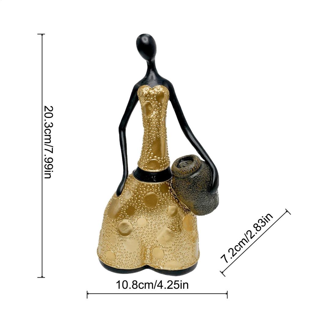 Abstract Sculpture Holding Jar Abstract Figurine Modern Female Body Sculpture For Desktop Home Living Room Bedroom Bookshelf