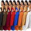 Europejska i Amerykańska Moda Jednolity Kolor Jednoramienna Dopasowana Długa Sukienka dla Kobiet