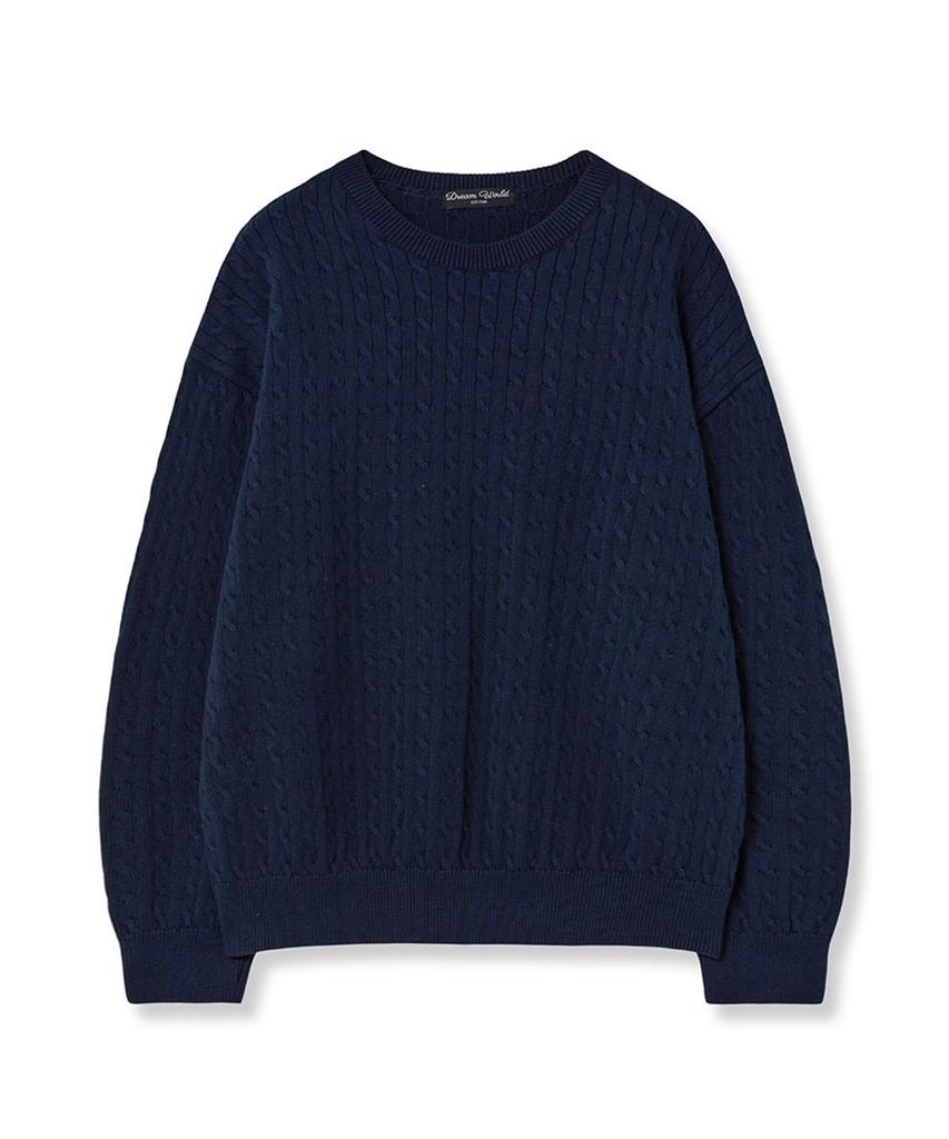 DREAMWORLD Cable Round Knit (Navy)