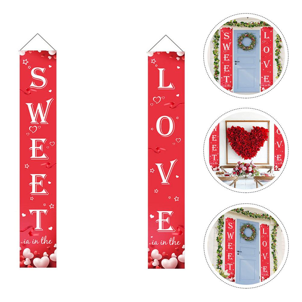 Wedding Signs Valentine's Day Curtain Home Decor Cloth Couplet Creative Door Pendant