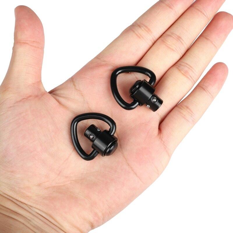 Aluminum Alloy Sling 2PCS Black A Push Button QD Release Sling Swivel Mount Ring With a Sling Swivel Mount