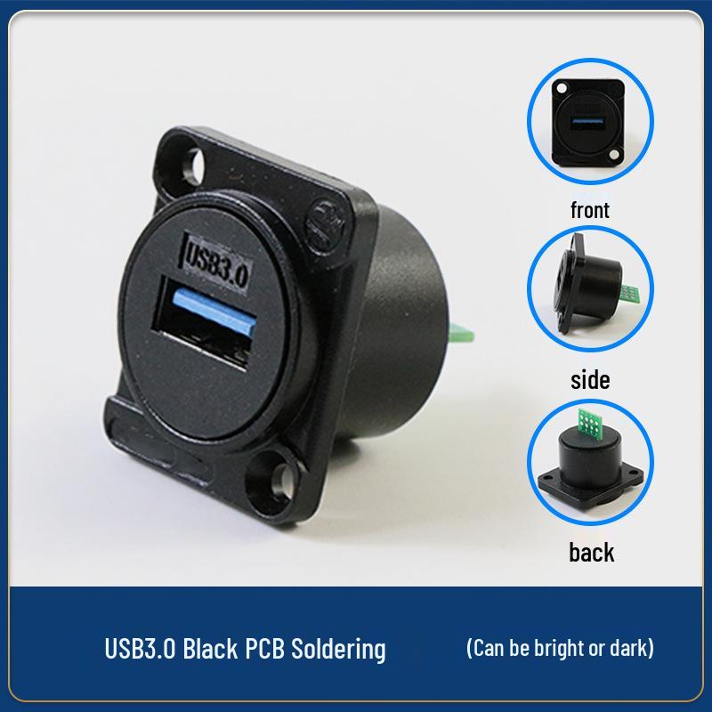 Type-D USB Wall Socket Mount: Dual Port Solderless Pass-through Adapter