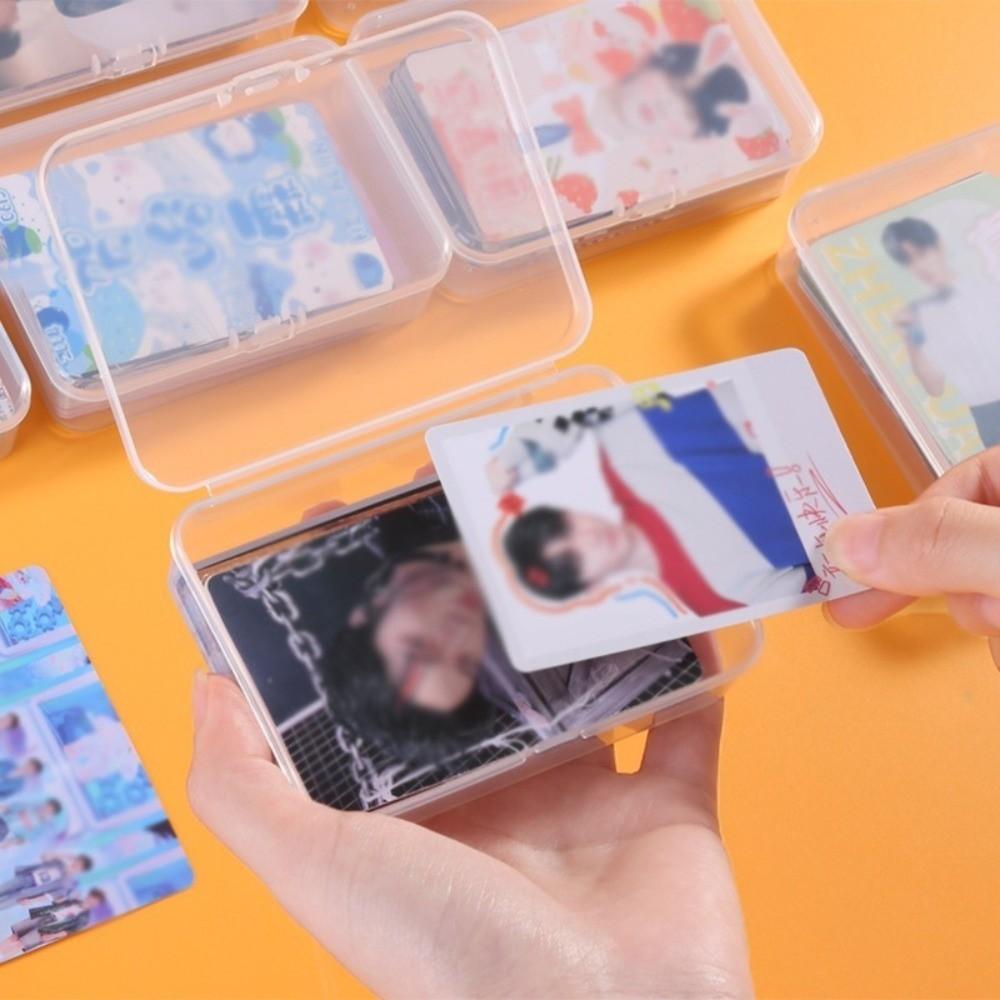 Durable Large Capacity Card Storage Box with Lid Multifunctional Transparent Plastic Box Dustproof Cards Storage Container