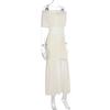 Spring Off-Shoulder Backless Maxi Dress For Women Gown Fashion Mesh Strapless Sleeveless Bodycon Long Dress Elegant