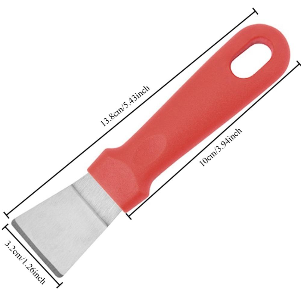 Red Curved Garden Shovel Stainless Steel Multifunctional Ergonomic Handle Durable Scraper