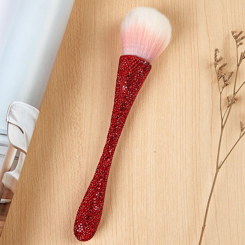 XL Diamond-Studded Soft Bristle Makeup Brush for Highlighting and Nail Art