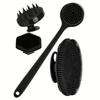 4 Piece Set for Washing Face Hair Taking a Shower with Silicone Facial Cleanser Long Handle Massage