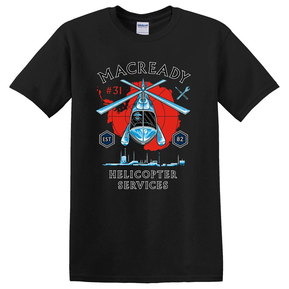 Macready Helicopter Services Men Black T-Shirt Size S 5XL XXL