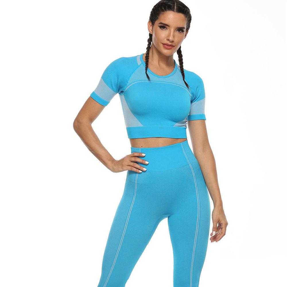 Buy Women Yoga Suits Short sleeve t 