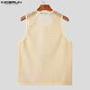 INCERUN Men Summer Hollow Sleeveless Vest Casual Loose Party Beach Net Yarn Tank Tops