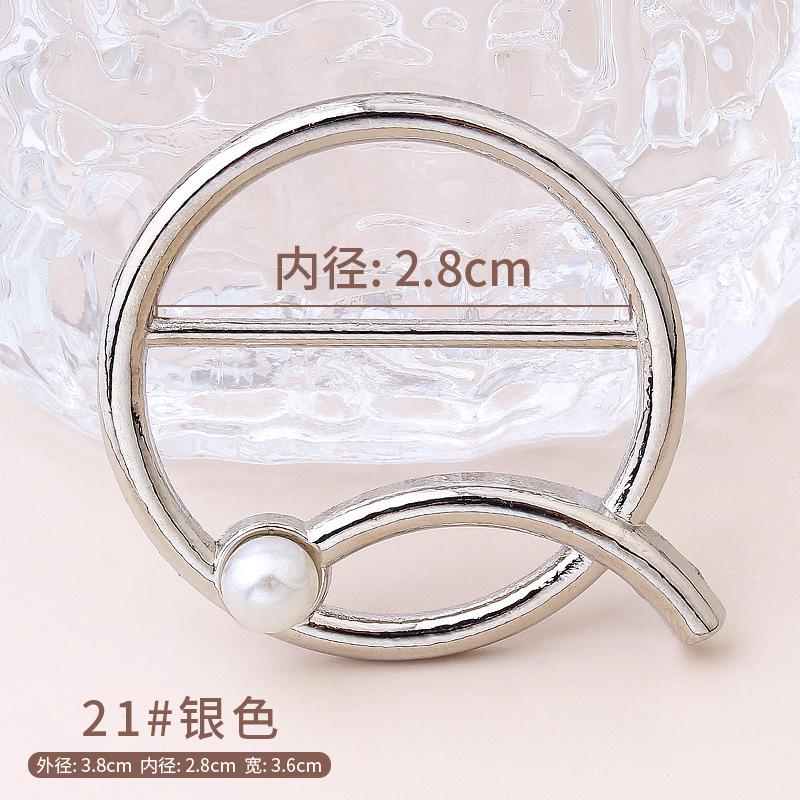 T-Shirt Saum Geknoteter Broschenring Kleidung Accessoires Mode Perlen Taille Metall Ecke Geknoteter Verschluss Seidenschal Hemden Schnallen