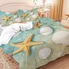 Ocean Theme Quilt Cover Three-Piece Beach Shell 3D Digital Printing Quilt Cover Pillowcase