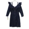 Lily Brown Unused Long Sleeve Frilled Denim One Piece F Navy LWFO181003 Women Used