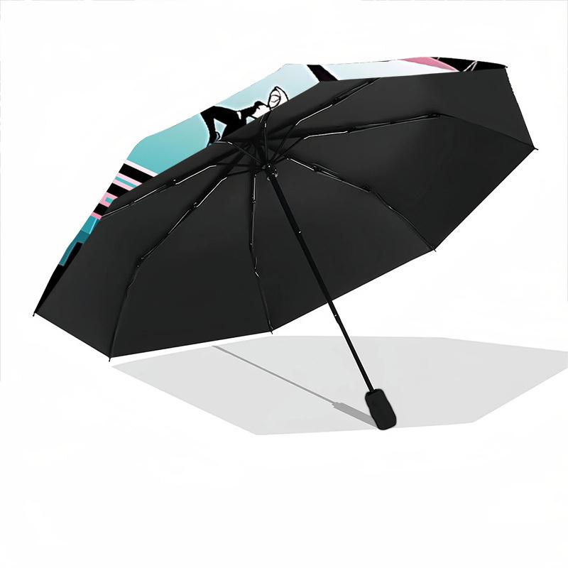 1pc Spider-Gwen Custom Name Automatic Folding Umbrella - Compact 8-Rib Design, Durable Plastic & Iron, Daily Use 008