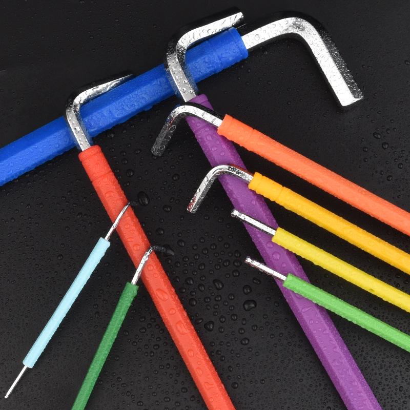 Colored Hex Wrench Set: Multi-Functional 6-Sided Screwdriver with Extended 6-Key Design