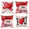 Love You Forever  Hugs Kisses Pillows Pattern Cushion Cover Suitable For Sofa Bedroom Car Pillow Cover