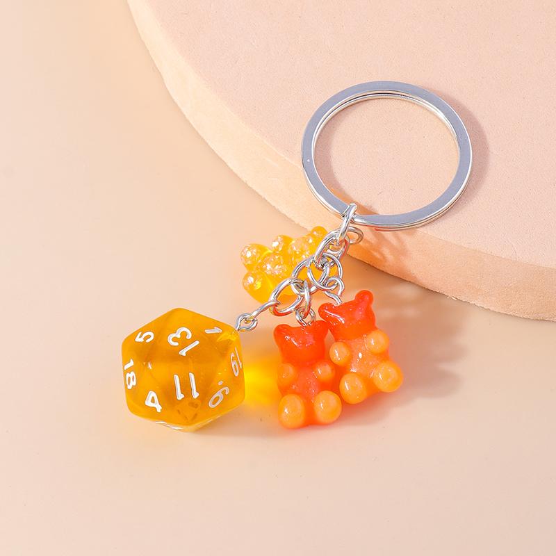 Colorful Resin 3D Bear Keychain Animal Key Rings Pendants for Women Girl Key Holder Handbag Pendants Charms DIY Jewelry Gifts