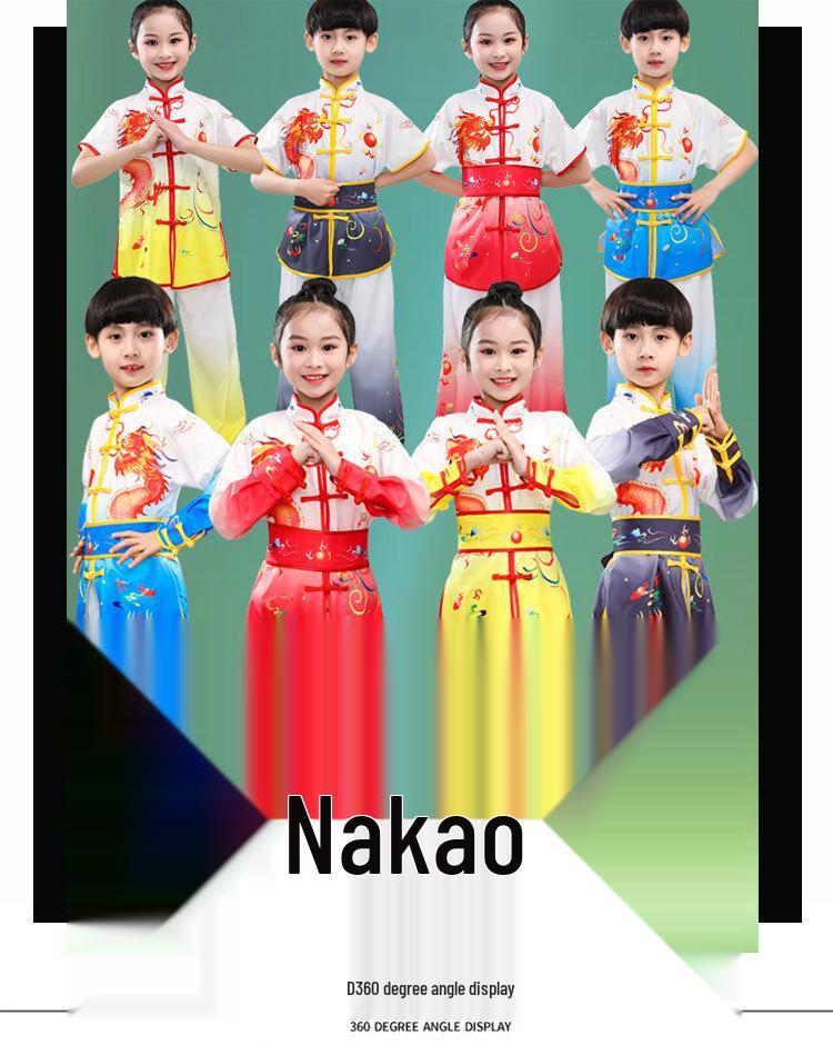 Costumi Graduati per Performance di Arti Marziali per Bambini - Unisex Manica Lunga/Corta per Allenamento e Batteria per Studenti delle Scuole Primarie