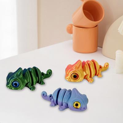 3D Printed Lizard Figurine Movable Joints Mini Cabrite Figure Articulated Animal Model Toy Home Office Bookshelf Desktop Decoration Ornament