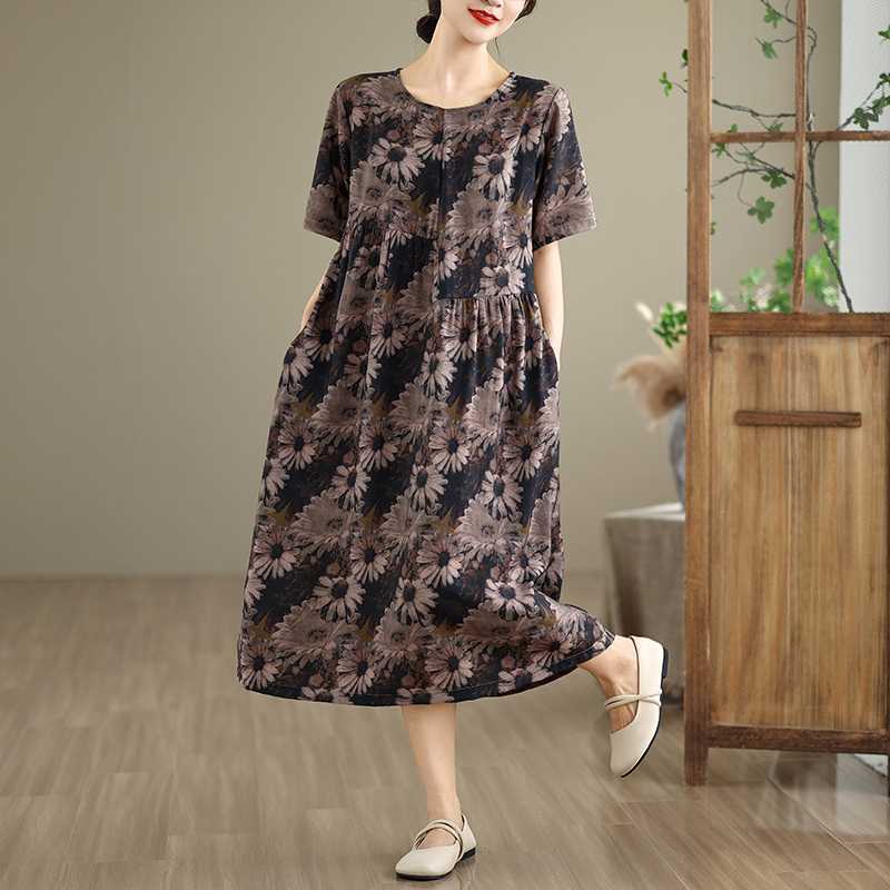 

Women s Short Sleeve Dress M кавовий