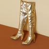 Luxury Over the Knee High Boots Women Sexy High Heel Party Dance Winter Shoes Ladies Silver Gold Thigh High Boot Big Size 45