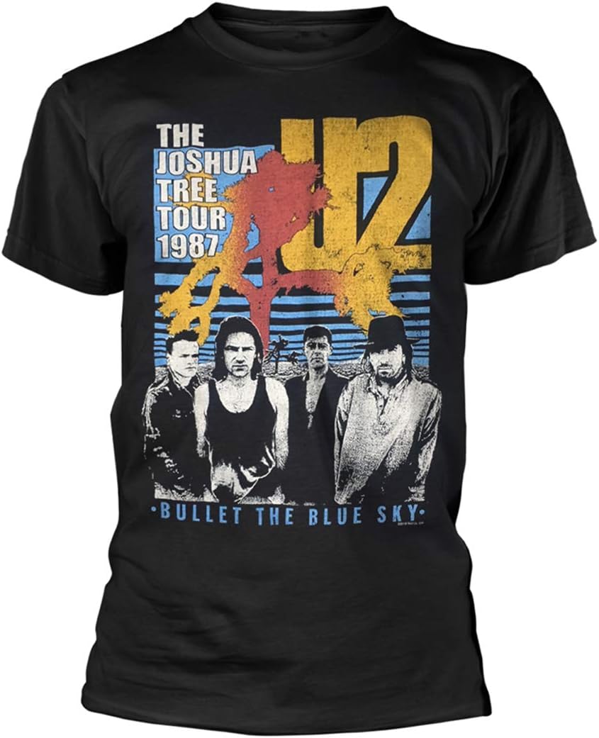U2 The Joshua Tree World Tour 1987 Live Bono Официальная футболка мужская унисекс (Средняя) черный XXL