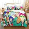 Anime The Disastrous Life Of Saiki K Beding Set Print With Pilowcase Bed Soft Duvet Cover Soft Single Double Quen Super King-Sized Dimensionsd