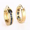 Blue Sapphire Round Earrings 925 Sterling Silver Rhodium Jewelry