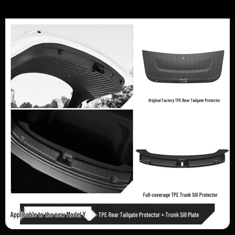 Aktualisierter Stoßstangenschutz hinten & Ladekantenschutzleiste für Tesla Model Y