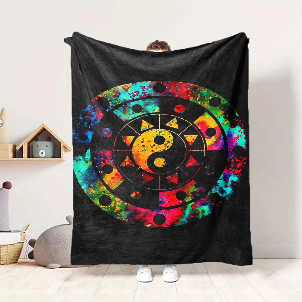 Yin Yang Mandala Flannel Blanket Throw Blanket Soft Warm Sofa Bed Camping Car home Decor Unique Christmas Gift C930284
