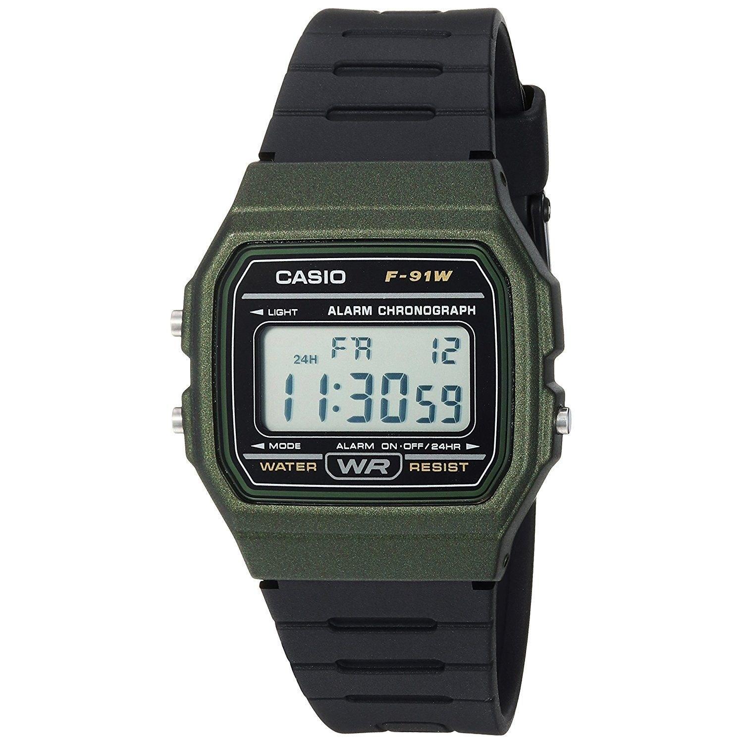 Casio wristwatch F91WM-3A Cheap unisex (khaki)