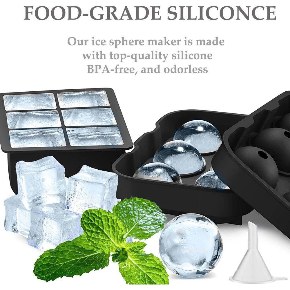 Ice Cream Tools Food Grade Reusable Round Square Ice Cube Tray Ice Ball Mold Square Mold Ice Maker