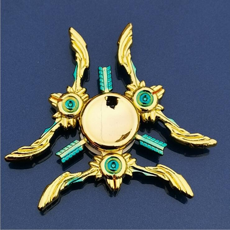 Colorful Zinc Alloy Fidget Spinner: Black Tech Stress-Relief Toy for Students and Kids.